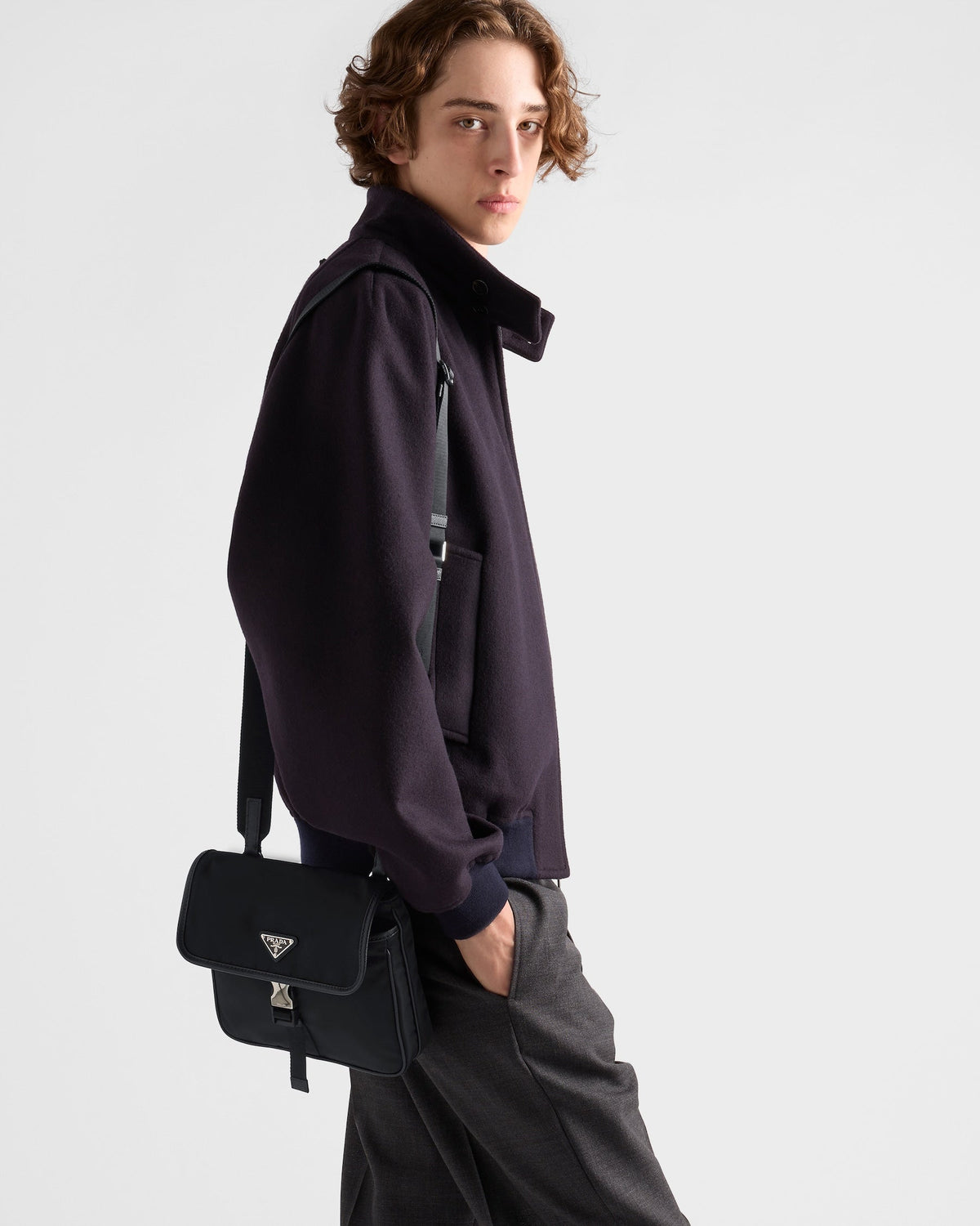 Sac porté épaule en Re-Nylon et cuir Saffiano - #13